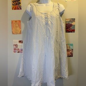 Miss Elaine Blue and White Striped Nightgown